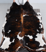 Tricolor Brindle Mix Cowhide Rug Size 7'8 L x 7'0 W 8232 - Image 2