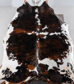 Tricolor Brindle Mix Cowhide Rug Size 7'9 L x 7'4 W 4108 - Image 2
