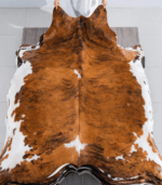Tricolor Brindle Mix Cowhide Rug Size 7'10 L x 7'2 W 8277 - Image 2