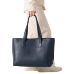 The Bianca Blue Leather Tote Bag
