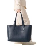 The Bianca Blue Leather Tote Bag