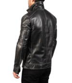 Men's Black Leather Biker Jacket – Sigurd - Image 2