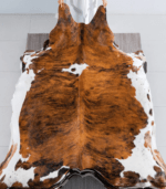 Tricolor Brindle Mix Cowhide Rug Size 8'4 L x 6'5 W 8273 - Image 2