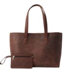 Vintage Distressed Brown Leather Tote Bag - Linnea