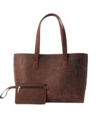 Vintage Distressed Brown Leather Tote Bag - Linnea - Image 2
