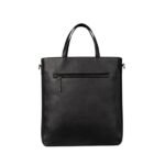 Black Leather Tote Bag - Saga