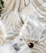 Zebra Silver Cowhide Pillow - Image 2