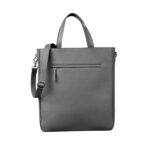 Grey Leather Tote Bag - Saga