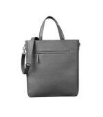 The Poet Grey Leather Tote Bag - Image 2