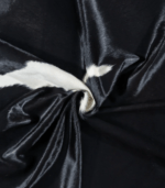 Brazilian Black and White Cowhide Rug Size 6'10 L x 6'8 W 7652 - Image 2