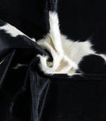 Brazilian Black and White Cowhide Rug Size 7'2 L x 5'8 W 7493 - Image 2
