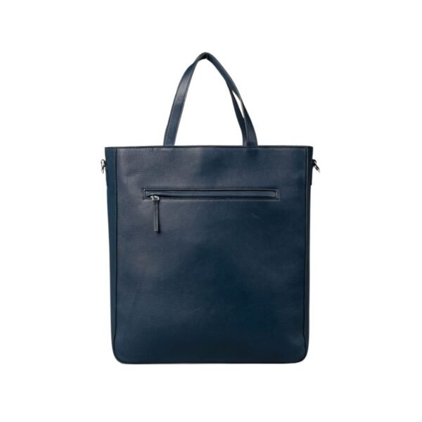 Midnight Blue Leather Tote Bag - Saga