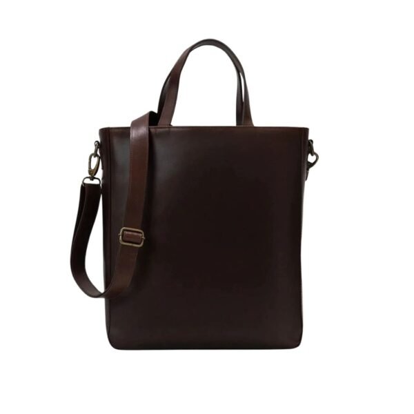 Vintage Brown Leather Tote Bag - Saga