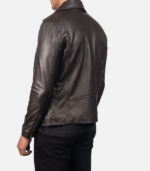 Noah Brown Leather Biker Jacket - Image 2