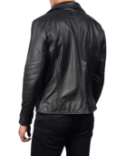 Raiden Black Leather Biker Jacket - Image 2