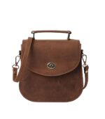 The Sandra Vintage Tan Leather Saddle Bag - Image 2