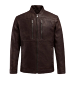Thunder Storm Brown Biker Leather Jacket - Image 2