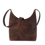 Vintage Distressed Brown Leather Hobo Bag - Sigrid