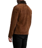 Dallis Brown Suede Shearling Trucker Jacket - Image 2