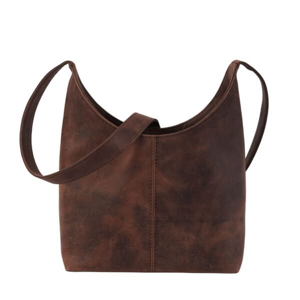 Vintage Distressed Brown Leather Hobo Bag - Sigrid