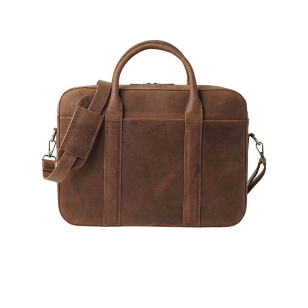 Vintage Tan Brown Leather Briefcase - Kjell