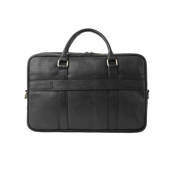Black Leather Briefcase - Magnus