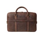 Vintage Distressed Brown Leather Briefcase - Magnus