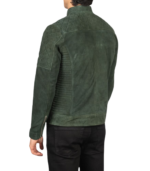 Fernando Quilted Green Suede Biker Jacket - Image 2