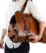 Full Grain Leather Wood Log Carrier - Image 2