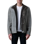 Henrik Grey Suede Cafe Racer - Image 2