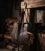 Genuine Black leather Firewood Holder - Image 2