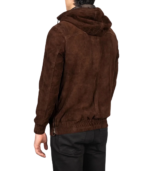 Kenton Hooded Mocha Suede Pullover Jacket - Image 2