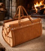 Suede Leather Firewood Carrier - Leif - Image 2
