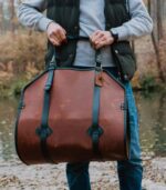 Gift for Home- Brown Leather Log Carrier - Image 2