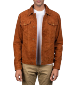 Stallon Brown Suede Trucker Jacket - Image 2