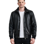 Lester Black Leather Bomber Jacket
