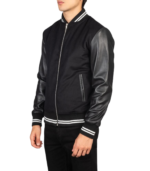 Harrison Black Hybrid Varsity Jacket - Image 3