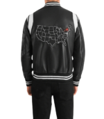 Liberte New York Black Leather Varsity Jacket - Image 3