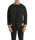 Pascal Green Suede Varsity Jacket - Image 3