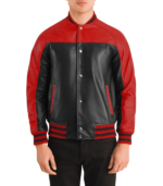 Terrance Black & Red Leather Varsity Jacket - Image 3