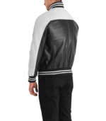 Terrance Black & White Leather Varsity Jacket - Image 3
