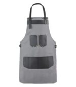 The Oxfordshire Grey Canvas Apron With Black Pocket Apron - Image 3