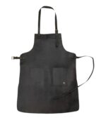 Double Pocket Leather Apron - Black - Image 3
