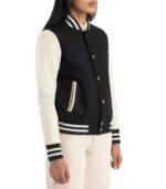 Savant Black & White Hybrid Varsity Jacket - Image 3