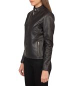 Rave Brown Leather Biker Jacket - Image 3
