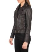 Alison Brown Leather Biker Jacket - Image 3