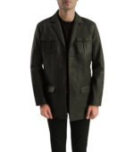 Ray Cutler Green Leather Blazer - Image 3