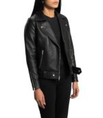 Rumy Black Leather Biker Jacket - Image 3