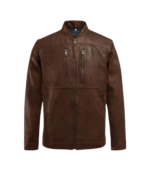Thunder Storm Spanish Brown Biker Leather Jacket - Image 2