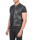 Atlas Moto Black Leather Vest - Image 3